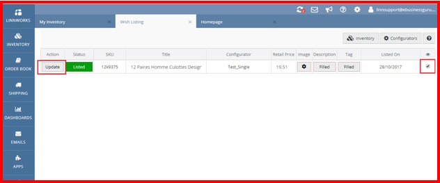 User Guide Wish Product Listing